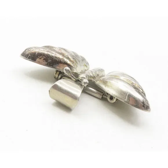 LOS BALLESTEROS MEXICO 925 Silver Vintage Hollow Butterfly Brooch Pin BP4462